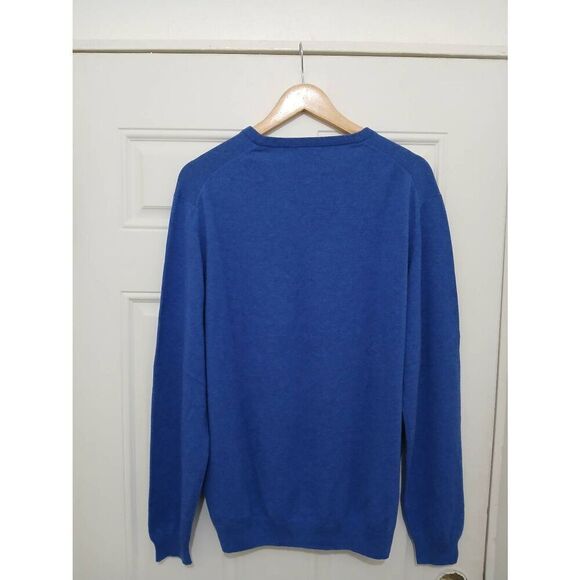 Massimo dutti mens xl slate blue 100% cashmere sweater Vneck longsleeve - Picture 4 of 8